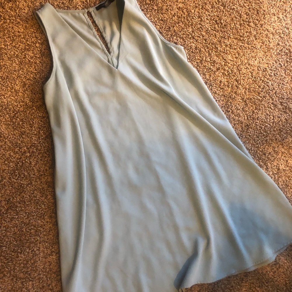 Powder blue, flowy dress